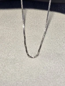 "Collar de eslabones de caja delgada de plata de ley 925 ATI 20"" Italia 2,18 gramos delicado" - Imagen 1 de 6