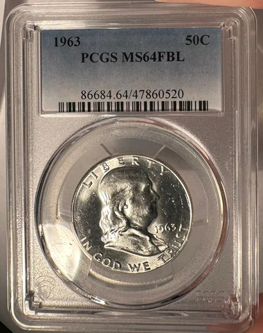 1963 50c PCGS MS 64 FBL Franklin Half Dollar Cover