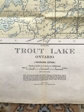 Vintage 1946 Trout Lake Ontario Topographic Map 24”x30”