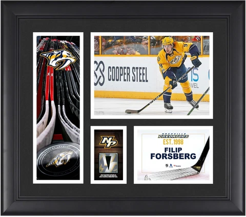 Filip Forsberg Predators Framed 15x17 Collage & Piece of GU Puck Cover