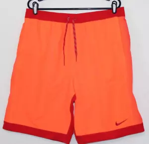 NWOT Nike Swim Board Shorts Day-Glo Orange & Red Sz XL Mesh Pockets and Lining - Picture 1 of 4
