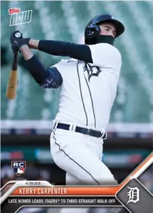 Kerry Carpenter 2023 TOPPS NOW #141 - Homer guida le tigri al 3° Walkoff - Foto 1 di 2