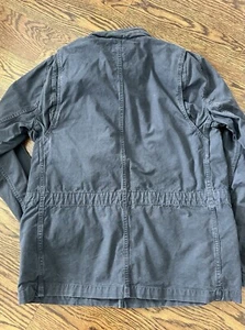 GAP Cotton Utility Jacket Mid Length Full Zip w/Pockets Hidden Hood~Navy~Size S - Picture 1 of 9
