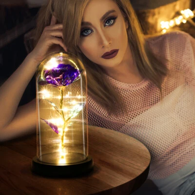 Cristal Luminoso LED Galaxia Cristal Rosa Encantado Para Siempre Hogar Decoración Regalo Foto 1 de 4