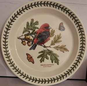 Portmeirion Botanic Garden Birds 8" Plate - Scarlet Tanager - Picture 1 of 6