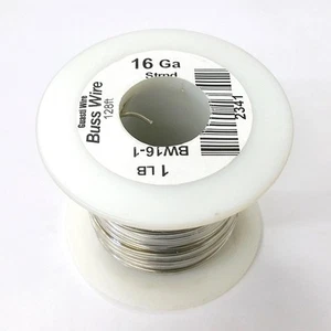 BW16-1, 16 Gauge Tinned Copper Bus Wire, 1 Pound Roll (128' Approx.) 16AWG - Picture 1 of 1