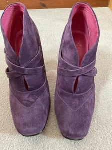 Hush Puppies Purple Suede Bootie Cross Over Strap Fastening UK Size 5 - Picture 1 of 11