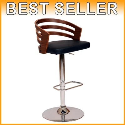 Modern Pedestal Bar Stool - Swivel Seat, Adjustable Height - Image 1 of 4