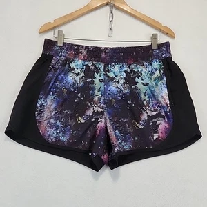 Fila Sports Womens L  Jogging Running Shorts Lined Zip Pockets Color Splash - Picture 1 of 10