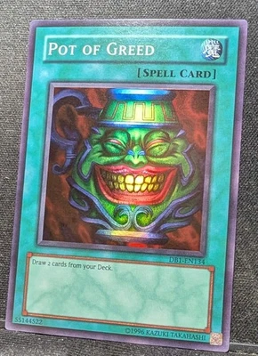 Yugioh Pot Of Greed Super Rare DB1-EN134 Near Mint - Image 1 of 2