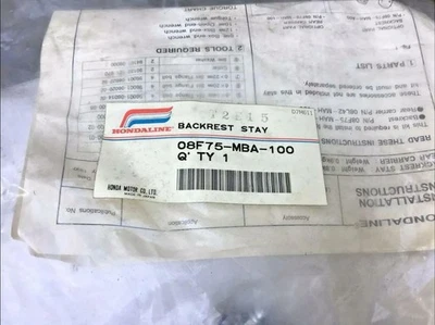 1997-2002 HONDALINE VT750C KIT DE RESPALDO OEM Nuevo 08F75-MBA-100--D Foto 1 de 4