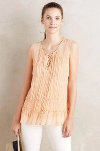 Top Anthropologie Floreat 2 piezas con cordones talla 10 con cami naranja nuevo etiqueta $118 - Imagen 1 de 5