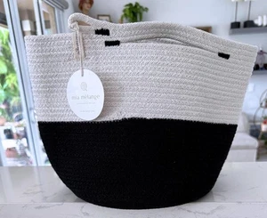 MIA MELANGE CESTA PLEGABLE ARTESANAL 100% ALGODÓN 9" X 9" NUEVA CON ETIQUETA - Imagen 1 de 7