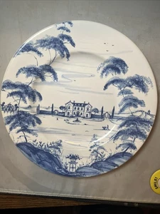 JULISKA COUNTRY ESTATE MAIN HOUSE 11” DINNER PLATE FLINT Blue White - Picture 1 of 4
