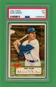 1952 Topps #37 Duke Snider ** PSA PR 1 ** Brooklyn Dodgers vintage baseball card - Picture 1 of 2