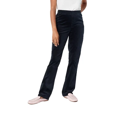 Isaac Mizrahi Live! Pantalones de terciopelo alto largo bootcut negro 16T A460204 Foto 1 de 4