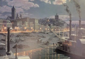 John Stobart Pittsburgh, Water Street 1899 (Excellent Condition) RARE A/P Litho - Picture 1 of 1