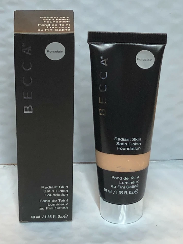 BECCA RADIANT SKIN SATIN FINISH FOUNDATION - PORCELAIN - 1.35 OZ/40 ML IN BOX  - Image 1 of 1