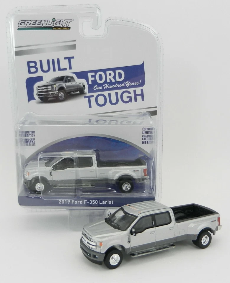 1:64 GreenLight *ANNIVERSARY COLLECTION* Silver 2019 Ford F350 Dually Pickup NIP - Image 1 of 4