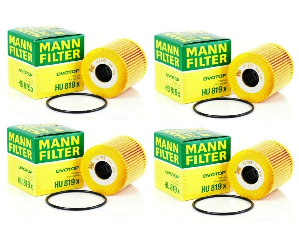 Mann Set of 4 Engine Oil Filters HU 819 X For Volvo S40 S60 C70 XC70 XC90 V70 - Image 1 of 1