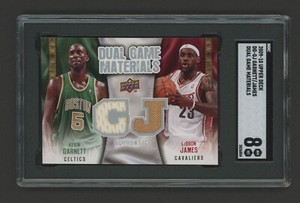 2009-10 UD LEBRON JAMES KG DUAL GAME USED JERSEY SGC 8 MUST READ BELOW!!