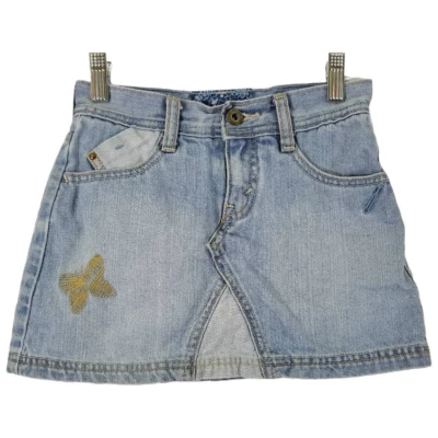 Pantalón Corto Levis Niñas M 7/8 Azul Firma Denim Bordado Bolsillo Mariposa Foto 1 de 4