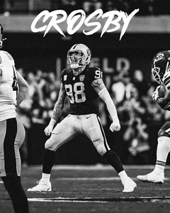 Maxx Crosby on Field Screaming Las Vegas Raiders 8x10 NFL Football Photo - Picture 1 of 1