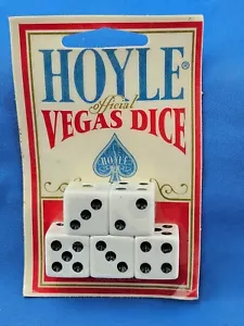 Set 5 dadi vintage Hoyle ufficiali Vegas modello #8190 nuovi sigillati in confezione 1992 - Foto 1 di 6