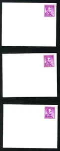 THREE Abraham Lincoln 4 cent stamp purple unused on envelopes vtg 1960 NICE - Picture 1 of 4