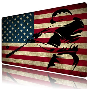 Retro American Flag Mouse Pad Baseball Desk Mat for Keyboard and Mouse Desk Pad - Picture 1 of 6