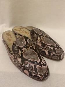 Sam Edelman Women's Linnie Mule Sz 10 Faux Pink Snakeskin Flat - Picture 1 of 8
