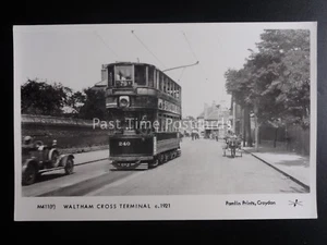 London Tram WALTHAM CROSS TERMINAL c1921 Pamlin Print Postcard M411(F) - Picture 1 of 2