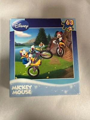 Disney Mickey Mouse 63 Piece Puzzle Bike Ride by Mega Puzzles 2009 Hard to Find - Image 1 of 4