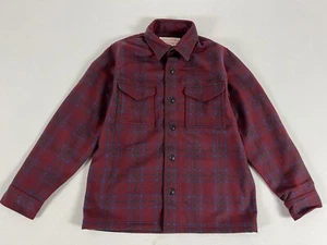 FILSON SEATTLE WOOL JAC-SHIRT DEEP RED BLUE GREEN M NWT US MADE - Picture 1 of 14