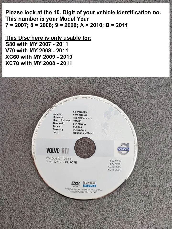 DVD Navigation VOLVO RTI  DEUTSCHLAND SKANDINAVIEN ITALIA 2009 S80 V70 XC60 XC70 - Bild 1 von 1