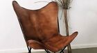 Chaise papillon rétro faite à la main en cuir de vache indienne chaise faite à la main {couverture uniquement}