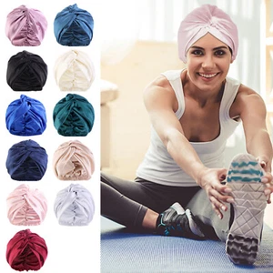 Women Silk Night Sleeping Cap Hair Bonnet Hat Head Cover Satin Turban Wrap Hats - Picture 1 of 29