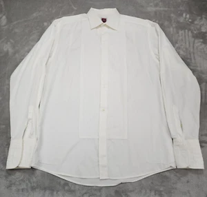Eton Tuxedo Shirt Men 17 Long 43 Off White French Cuff Long Sleeve Cotton Formal - Picture 1 of 12