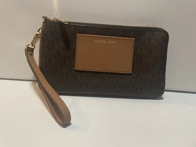 MICHAEL KORS Mujer Bedford MK Firma LG Doble Cremallera Muñequera Billetera Bolso sin asas Foto 1 de 4