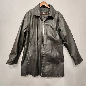 KC Collection Damen 100% Lederjacke schwarz durchgehender Reißverschluss Größe Medium - Bild 1 von 9