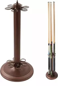 6-Cue Metal Floor Stand Billiard Pool Cue Stick Rack/Holder OIL RUBBED BRONZE - Picture 1 of 1