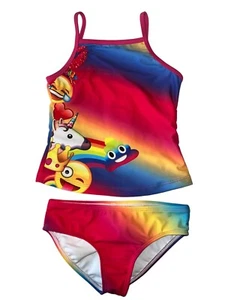 Limeapple Swimwear Girls 2pc Rainbow Emoji Tankini Bathing Suit Size 6 - Picture 1 of 5