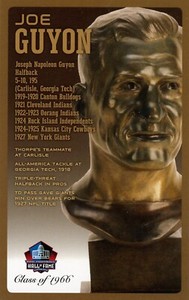 Joe Guyon HOF Pro Football Hall Fame Bronze Bust 92/150 Postcard Plaque Card