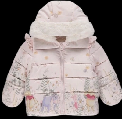 Baby Girls Winnie The Pooh Disney Lined Coat - Image 1 of 4