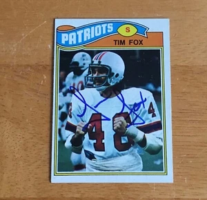 Tim Fox New England Patriots Signed Autograph 1977 Topps #422 RC Football Card - Picture 1 of 2