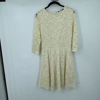 Vestido para mujer Victorias Secret pequeño marfil forrado de encaje espalda abierta mangas largas nuevo Foto 1 de 4