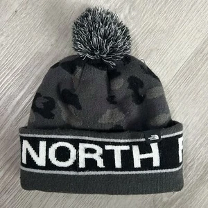 Kids unisex TNF the north face pom pom knit beanie hat - Picture 1 of 9