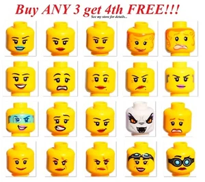 ☀️LEGO GIRL HEAD scegli donna MINIFIGURE minifigure minifigure viso sorriso - Foto 1 di 30