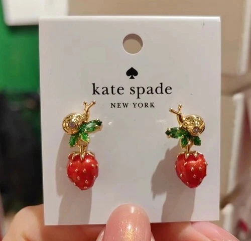 Pendientes Kate Spade Strawberry Fields llamativos nuevos colgantes de fresa Foto 1 de 1