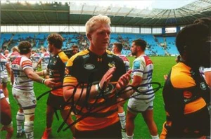 WASPS RUGBY UNION: BEN MORRIS SIGNED 6x4 ACTION PHOTO+COA - Picture 1 of 1